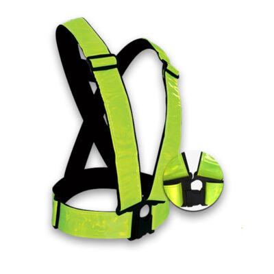 เสื้อกั๊กสะท้อนแสงสีเขียว ตะขอล็อกก้ามปู